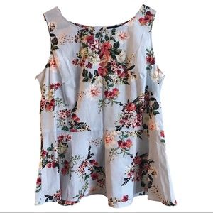 Tommy Hilfiger striped floral sleeveless blouse